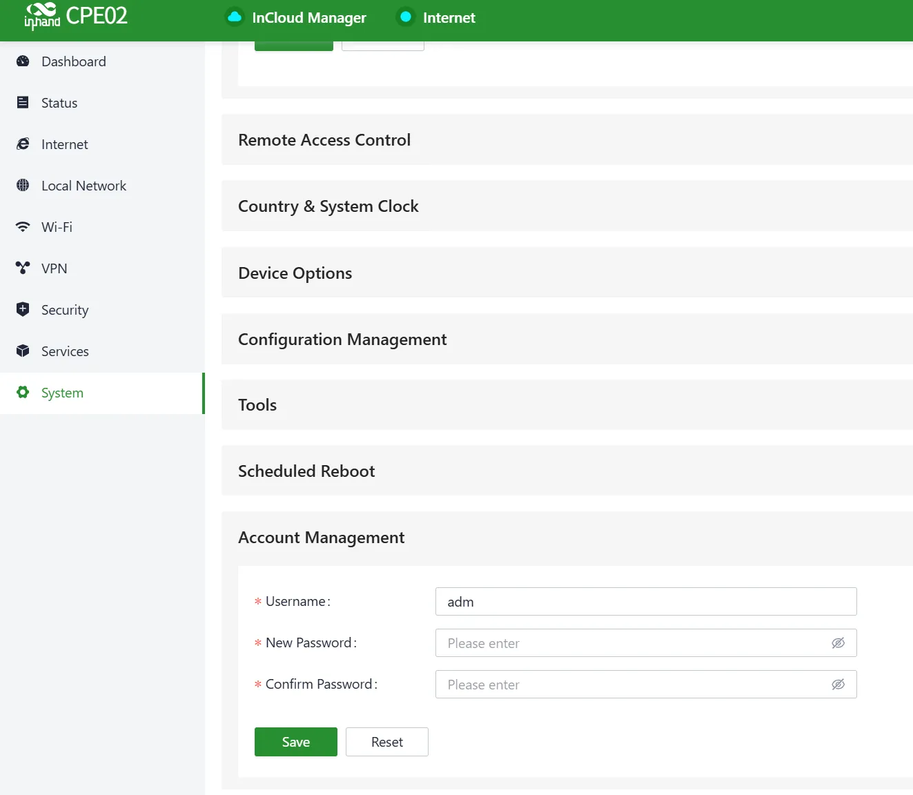 Set the Account Setting