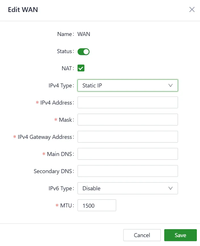 Set the Static IP