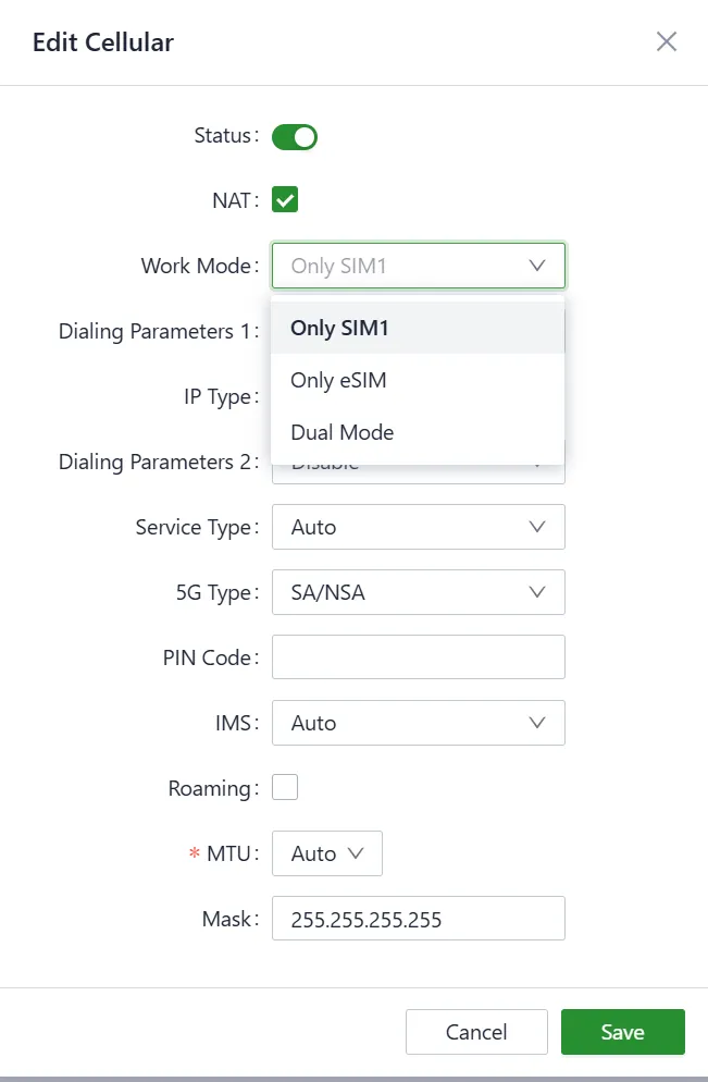Configure the Cellular Interface