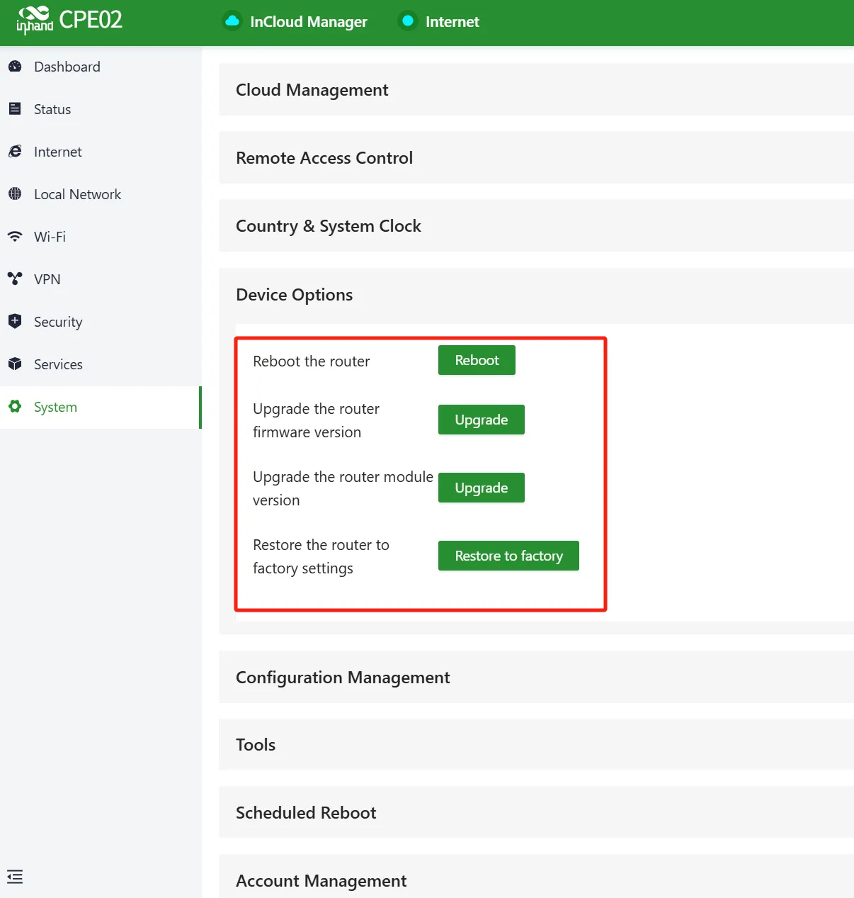 Device Option