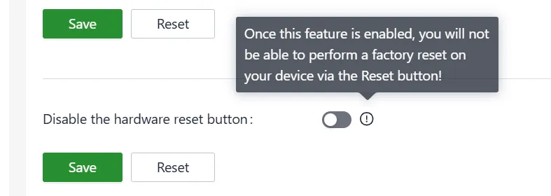 Blocking the Reset Button