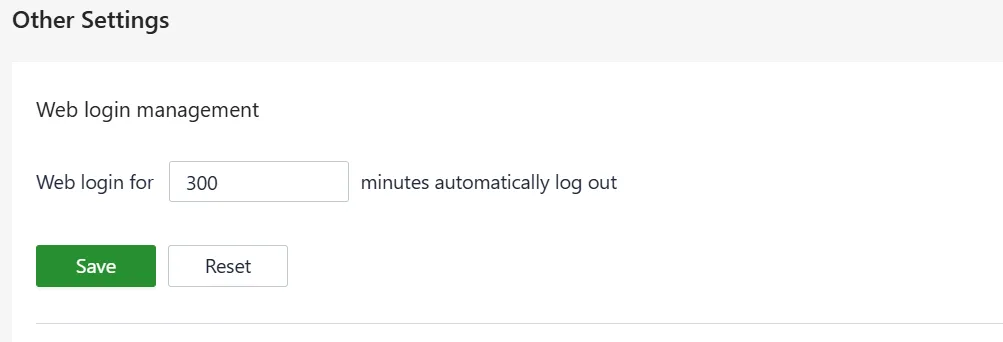 Set the Web Page Logout Time