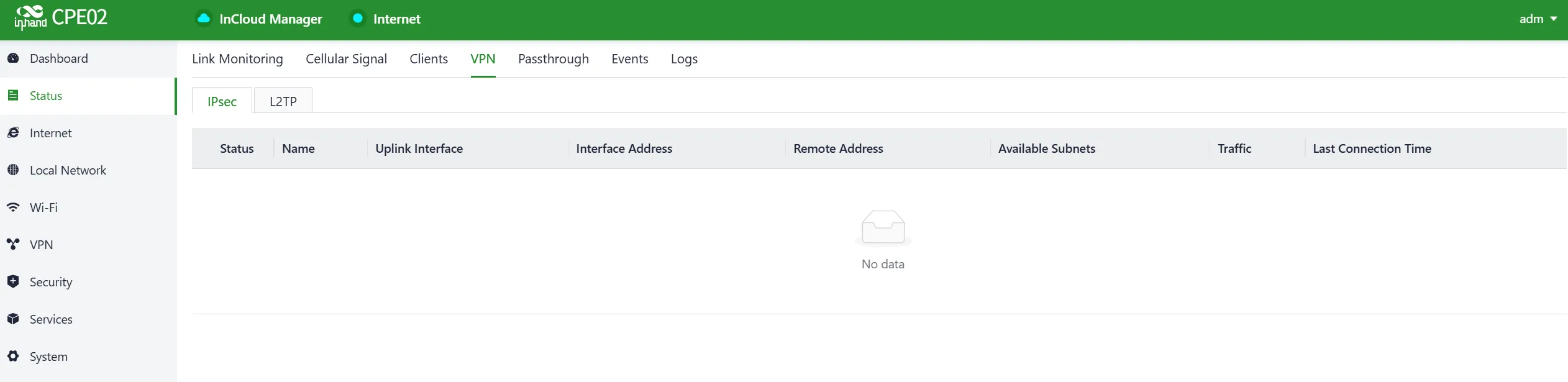 VPN Status Panel
