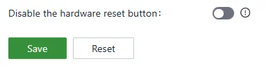 Disable the hardware reset button