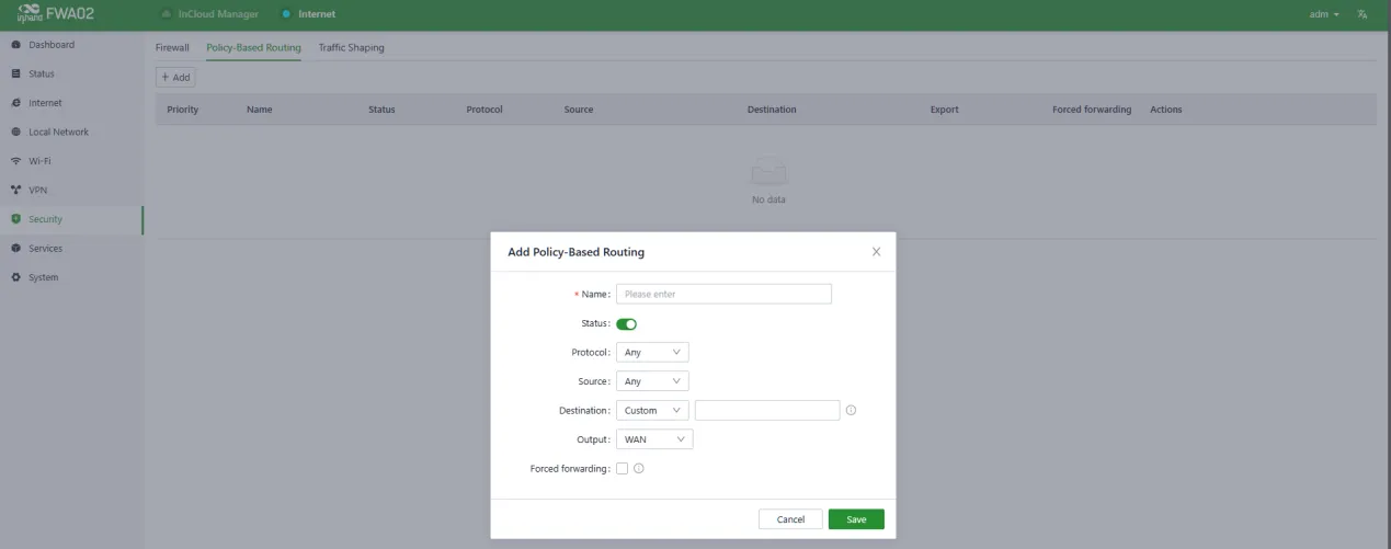 Add a Policy-Based Routing Rule