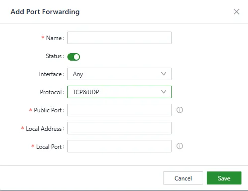 Add a Port Forwarding Rule