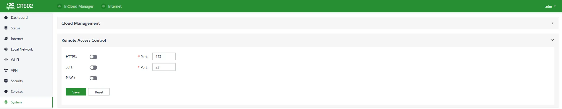 Configure the Remote Access Control