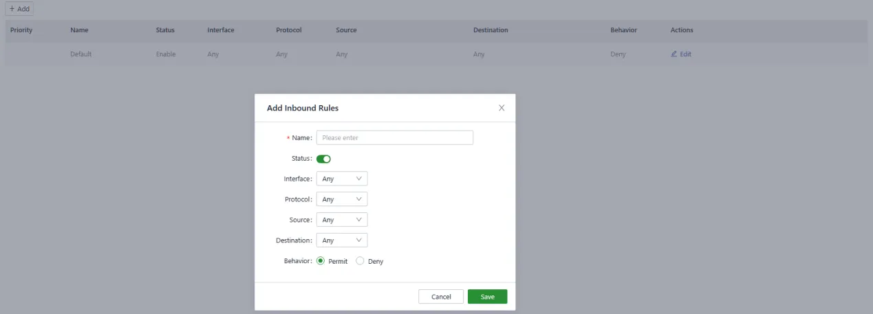 Add an Inbound Rule