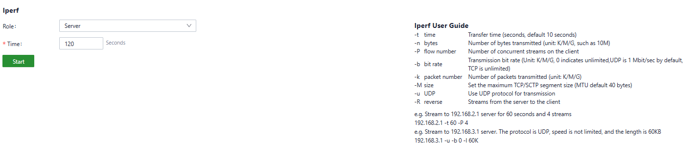 Iperf tool