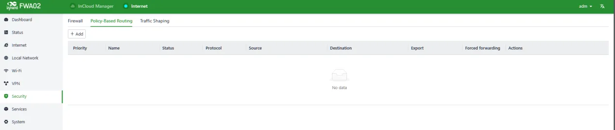Policy-Based Routing interface