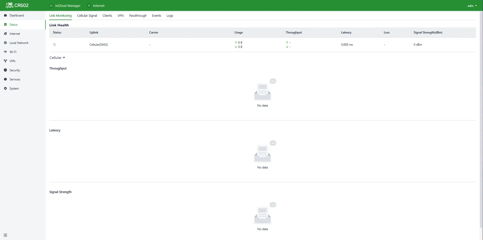Status interface