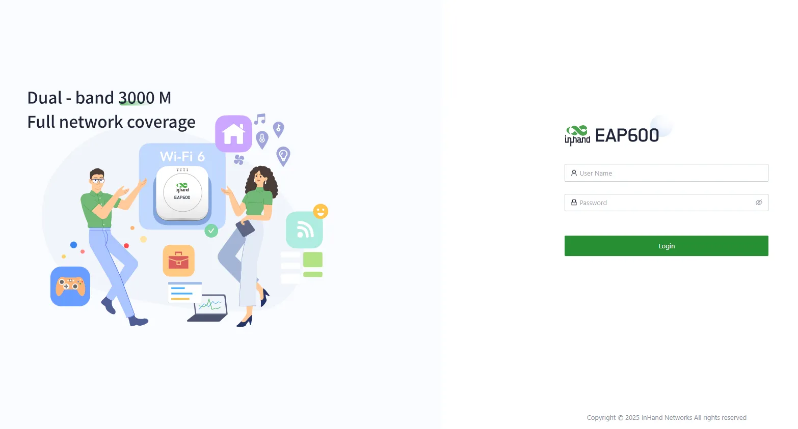 EAP600 Web Login Page