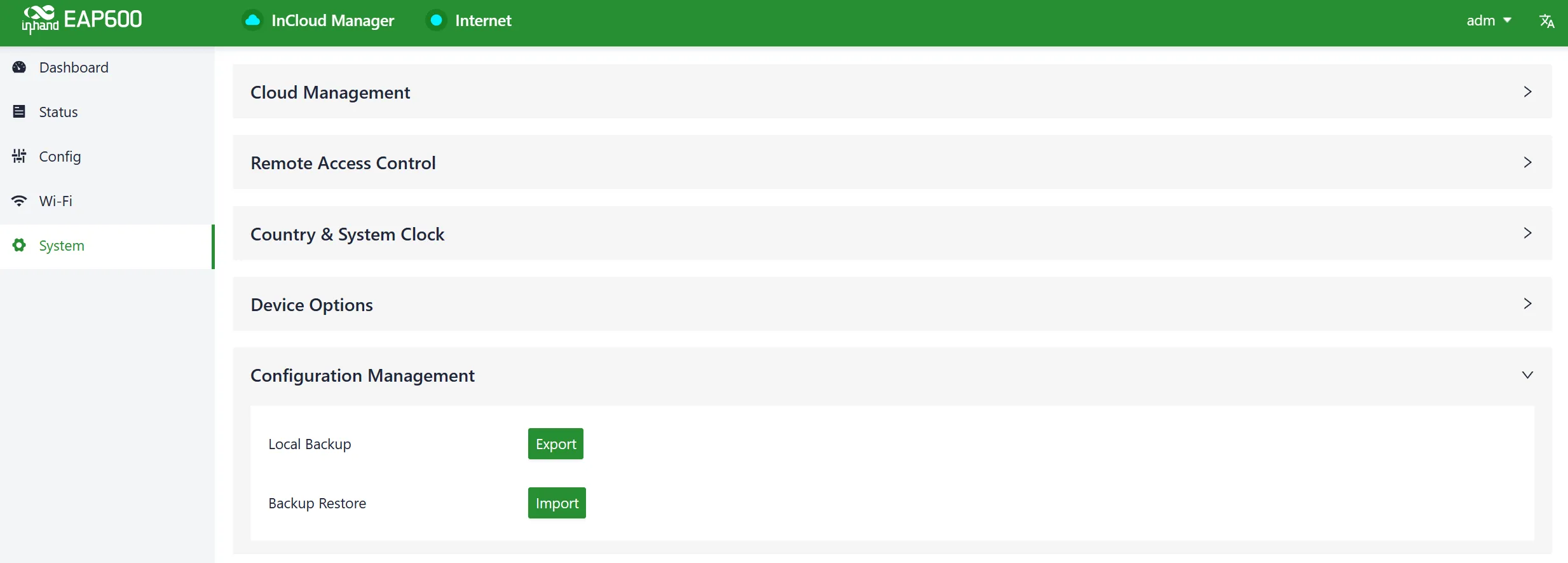 Manage the Device Configuration