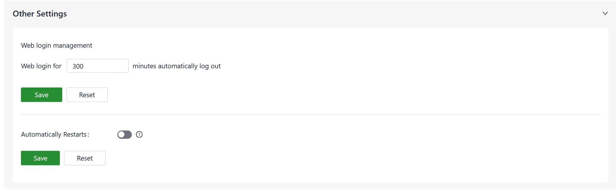 Enable the Automatically Restart