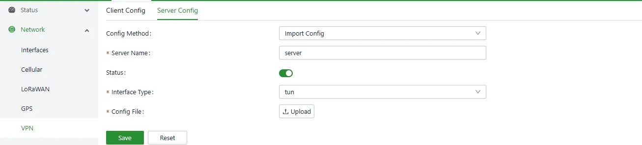OpenVPN Server Import Configuration