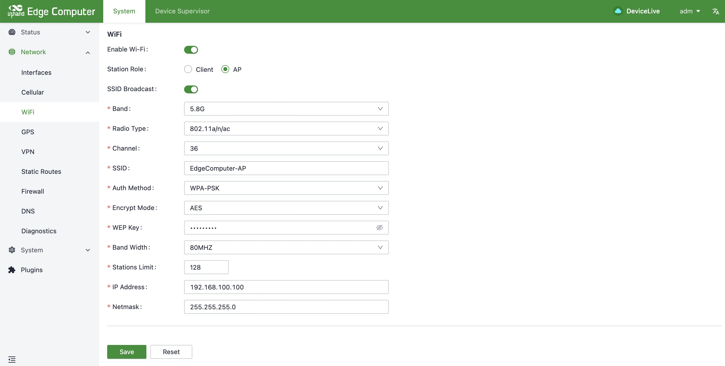Wi-Fi Access Point Mode Configuration
