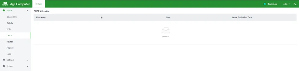 DHCP server status