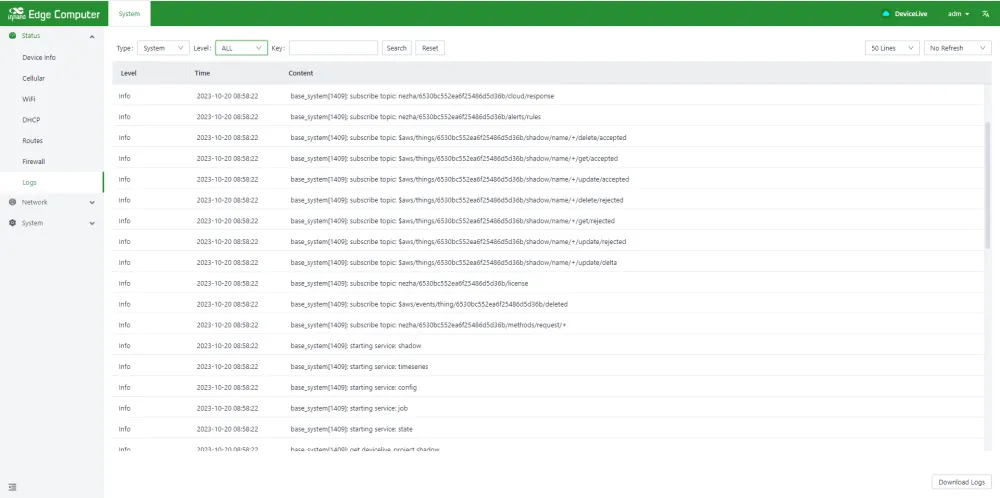 Log information