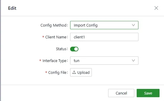 OpenVPN Client Import Configuration