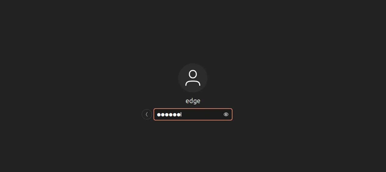 Login screen