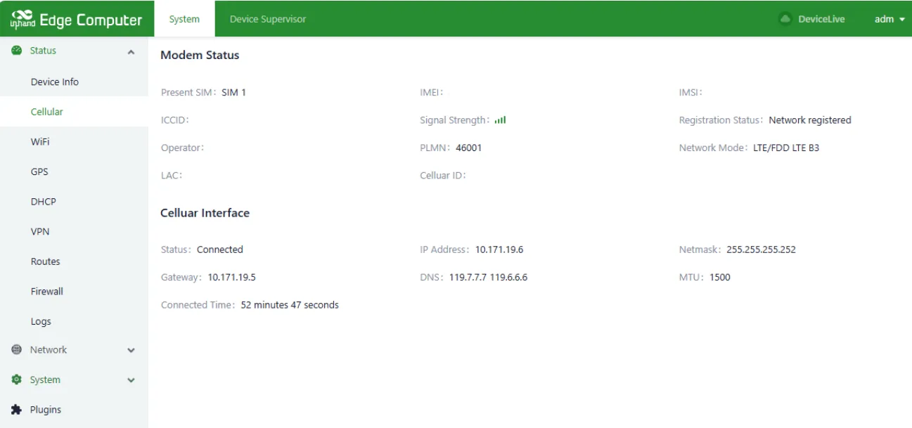 Cellular status query