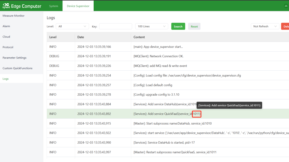 Check service ID