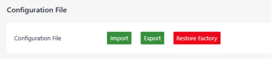 Configuration Import and Export