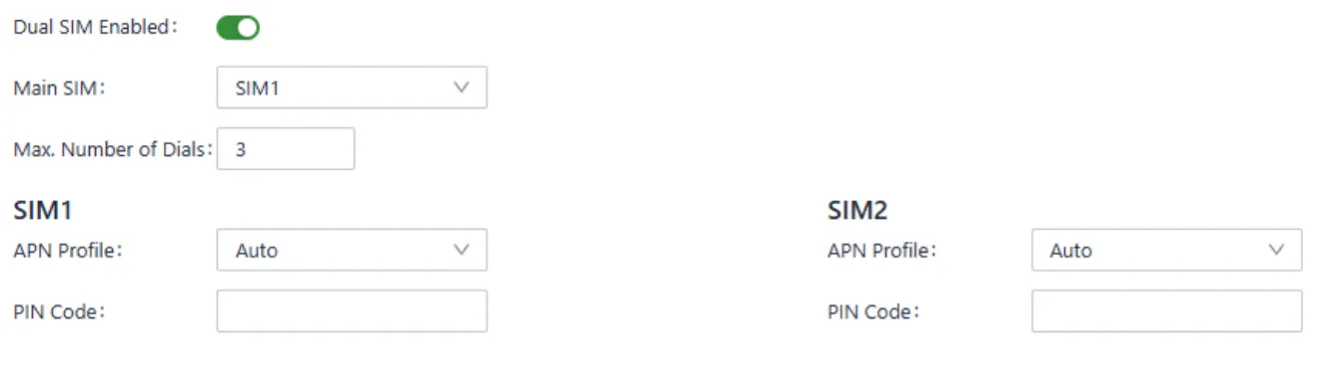 Cellular Dual SIM Configuration