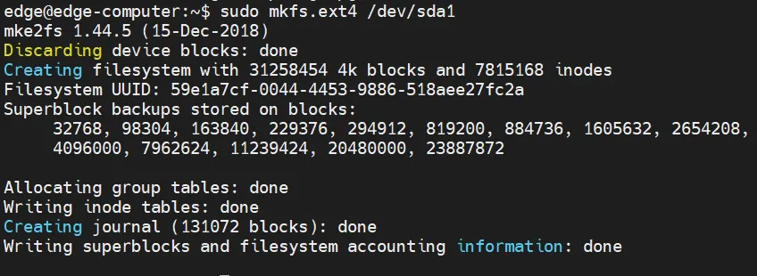Format Partition (ext4 Example)