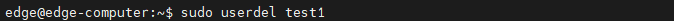 userdel command removing test1 user