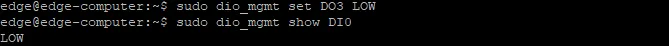 dio_mgmt Set IO Level Example