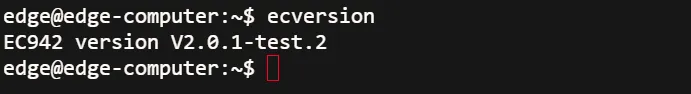 Command output showing firmware version