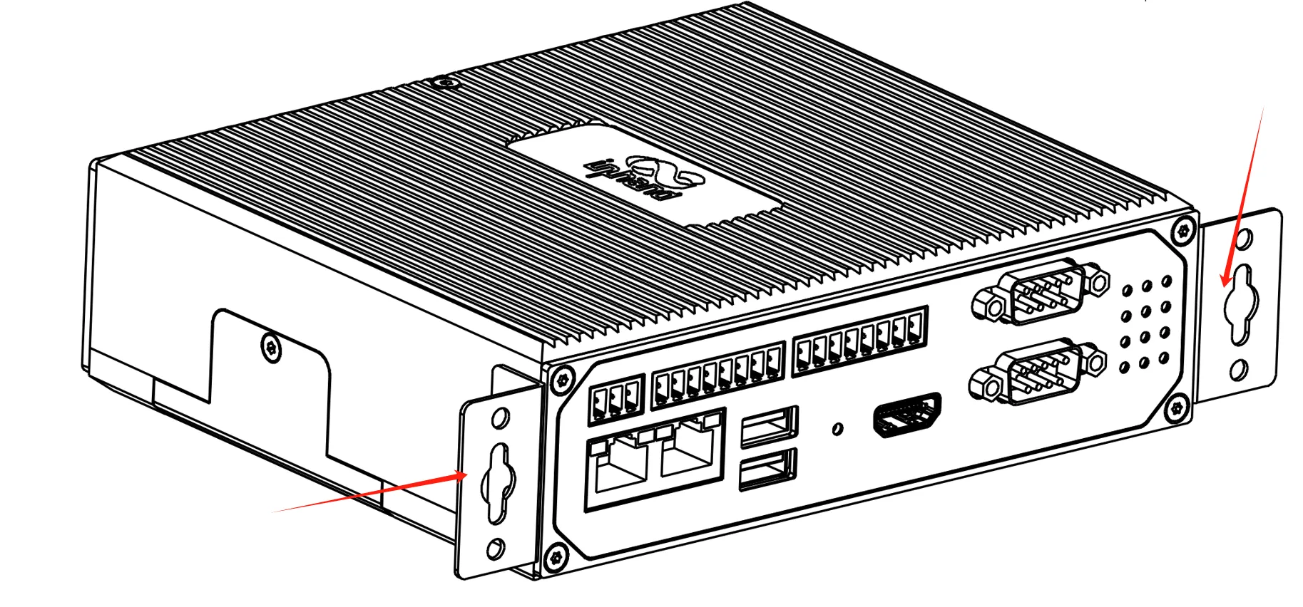 Wall mounting kit installed on left and right panels