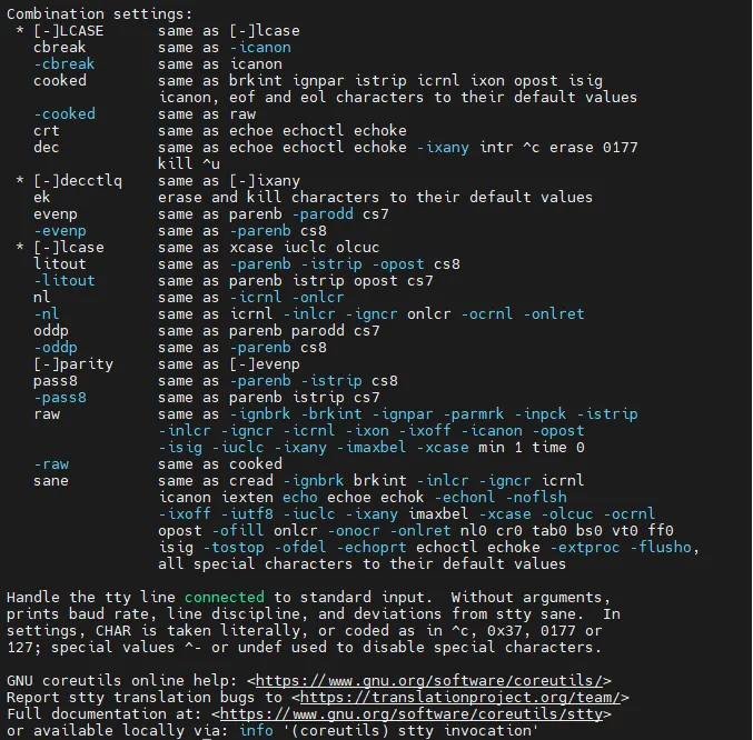 stty Command Example 4