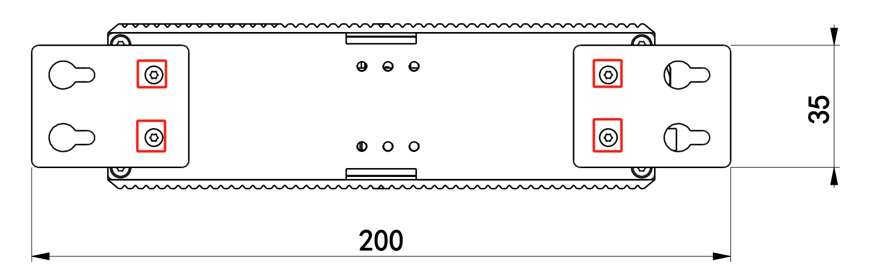 Wall mounting kit attached to EC942 rear panel