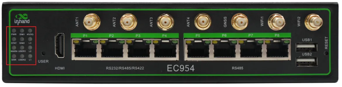 EC954 LED indicators