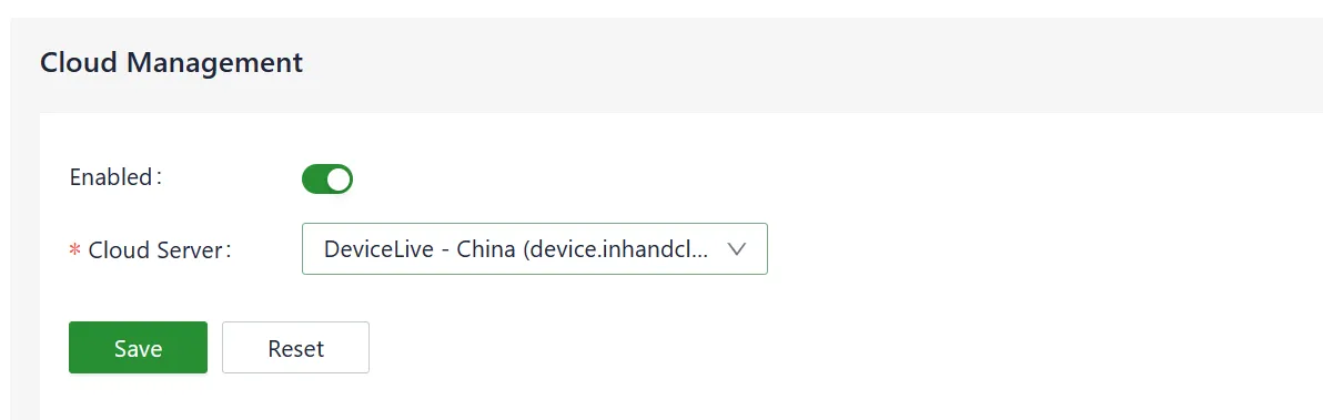 Cloud management configuration