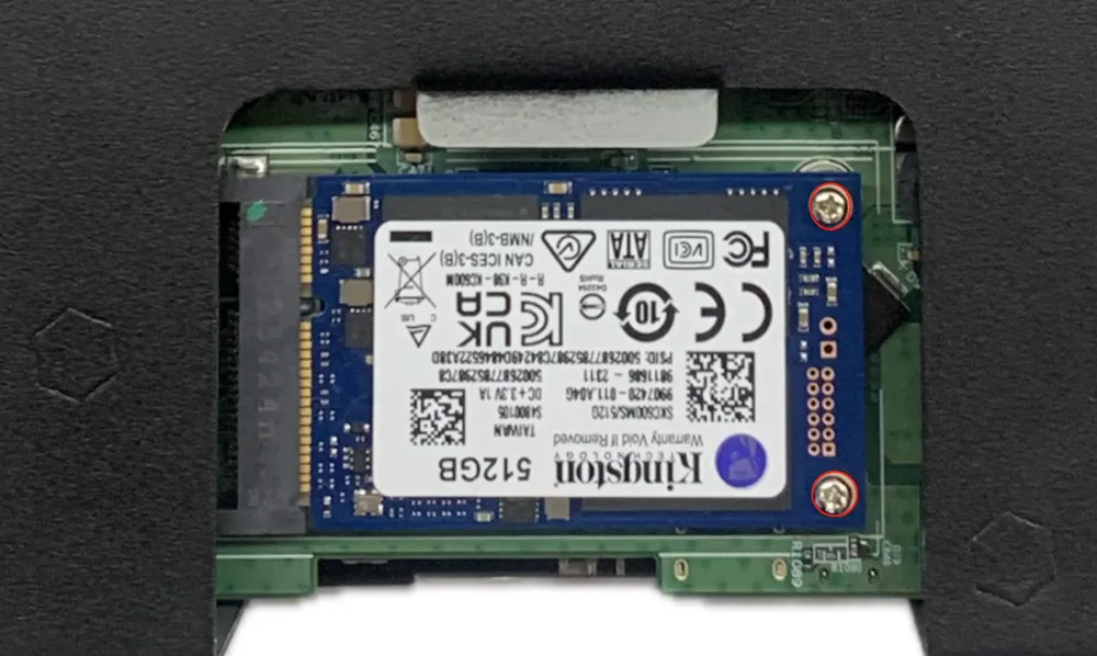 mSATA drive installation step 2