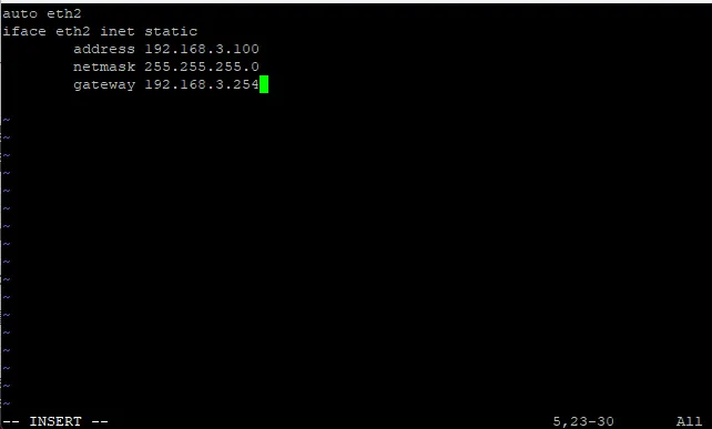 Static IP Configuration (Command Line)