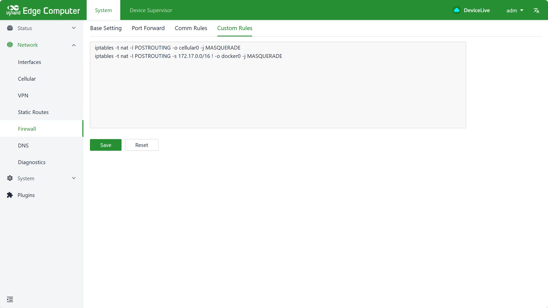Firewall configuration