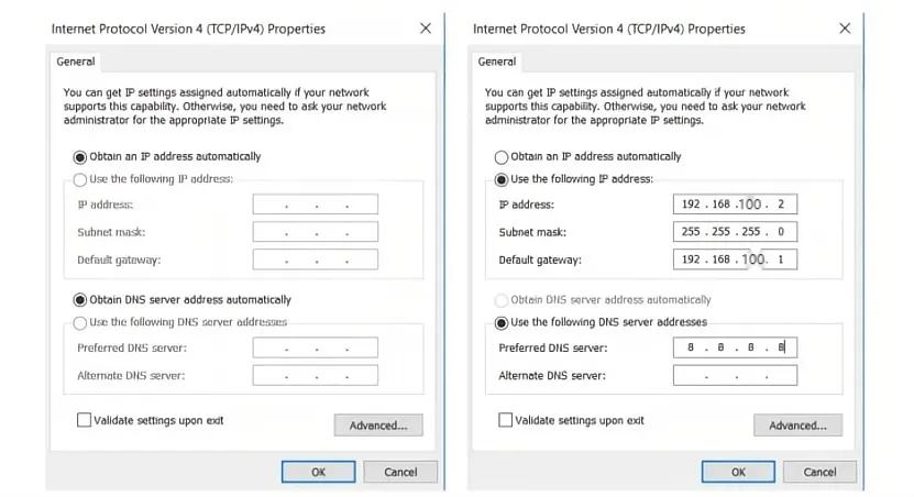 Configure PC IP Address