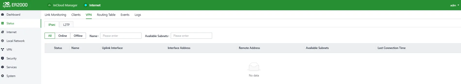 VPN Status Information