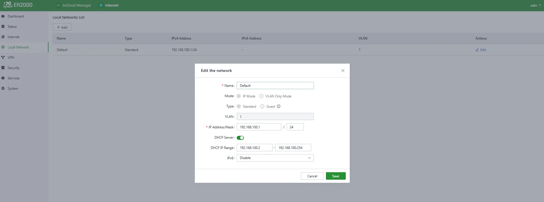 Add Local Network