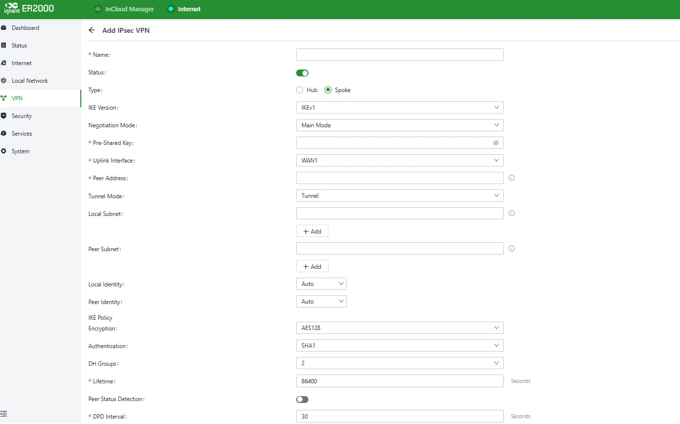 Configure IPSec Server