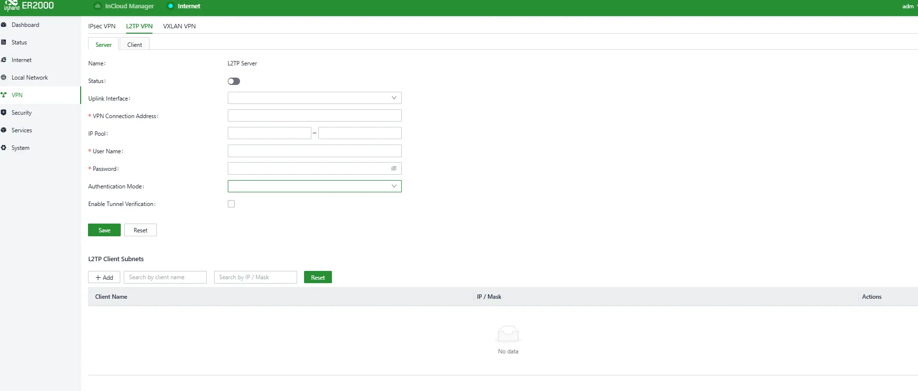 Configure L2TP VPN Server