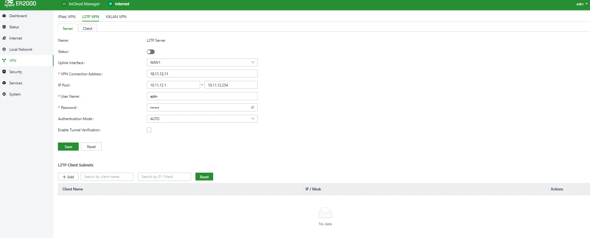 L2TP Server-side Configuration