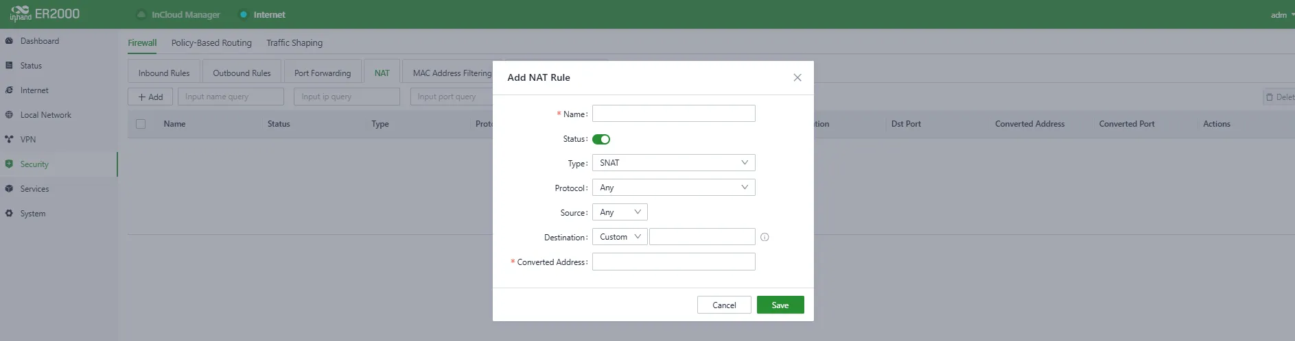 Add NAT Rule