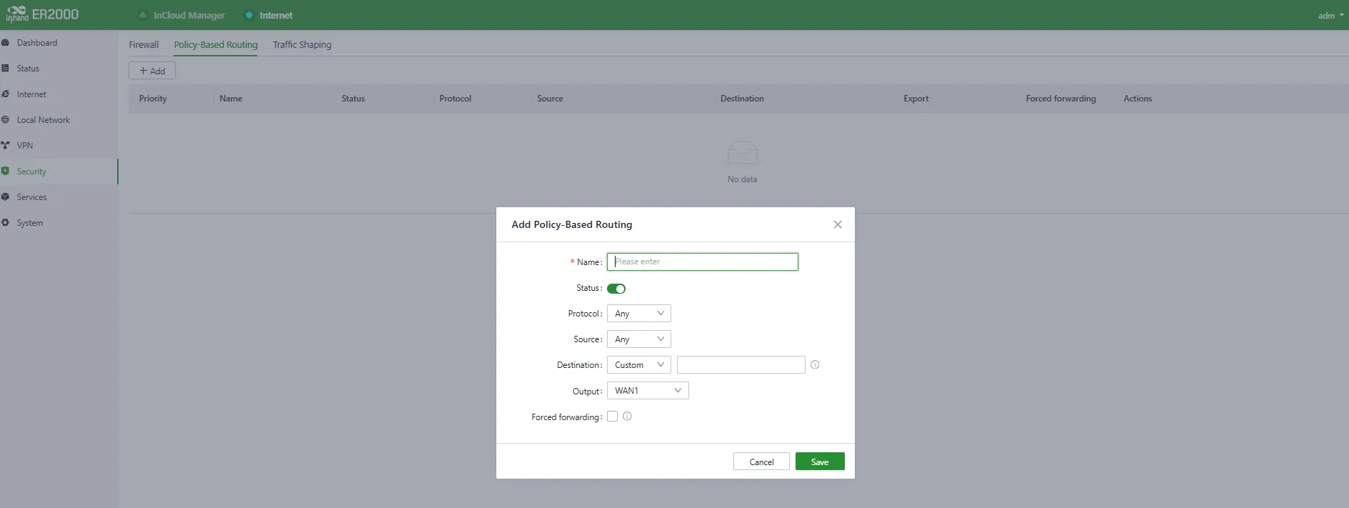 Configure Policy Routing