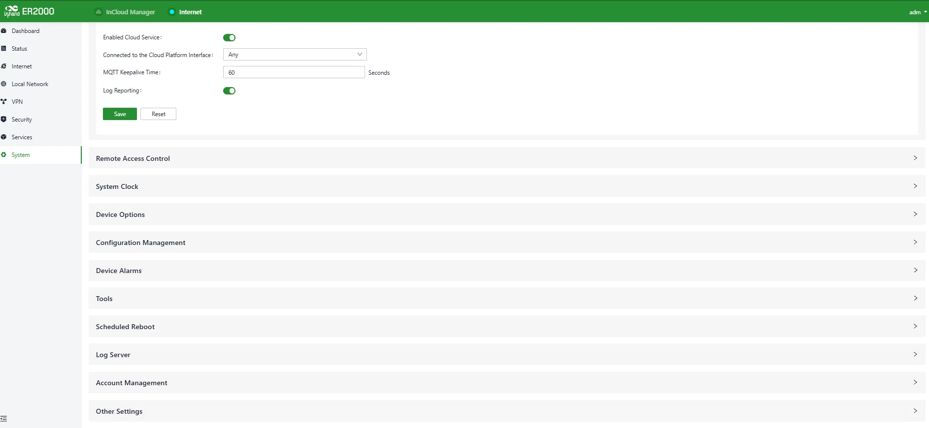 Enable InCloud Manager Service