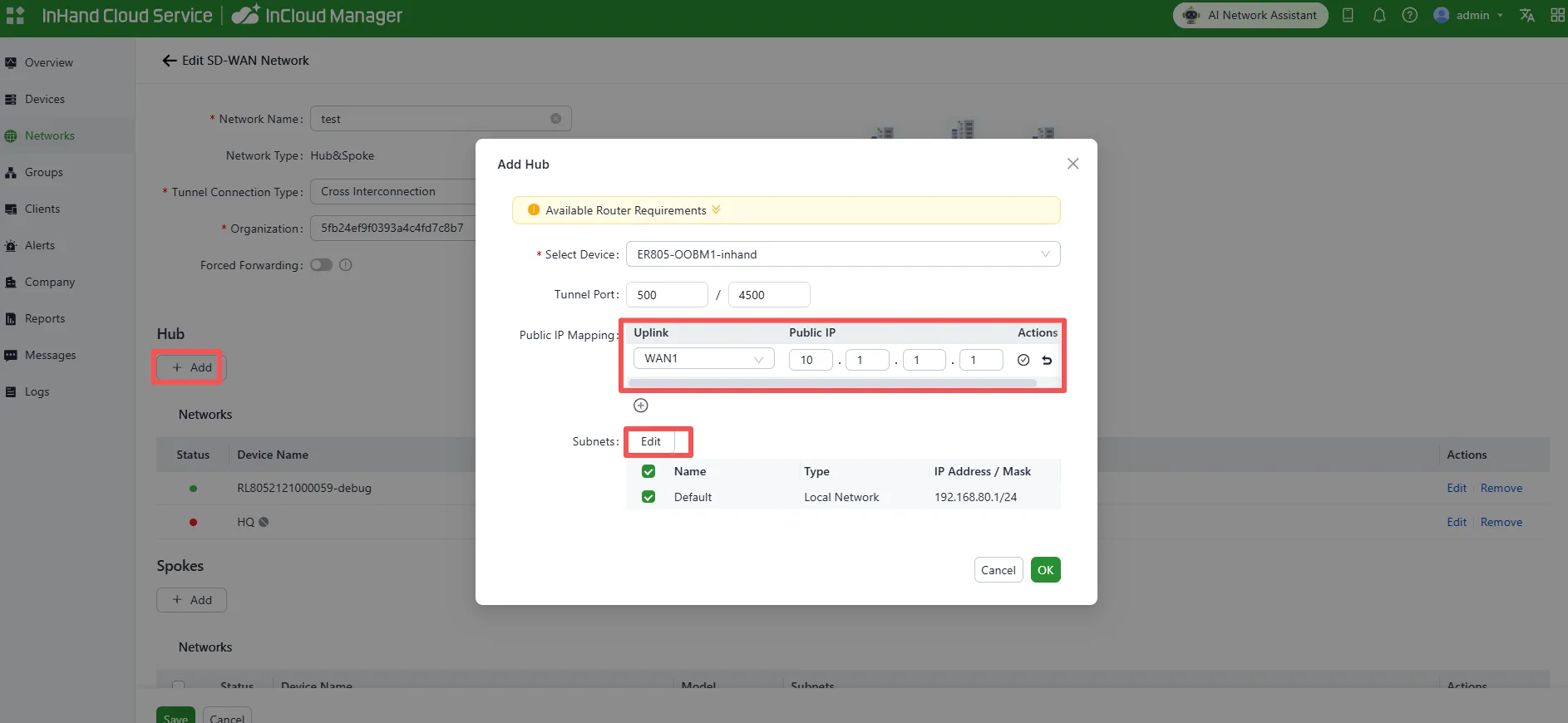 Add Hub Device
